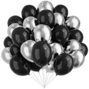 Black and Silver Balloon Bouquet